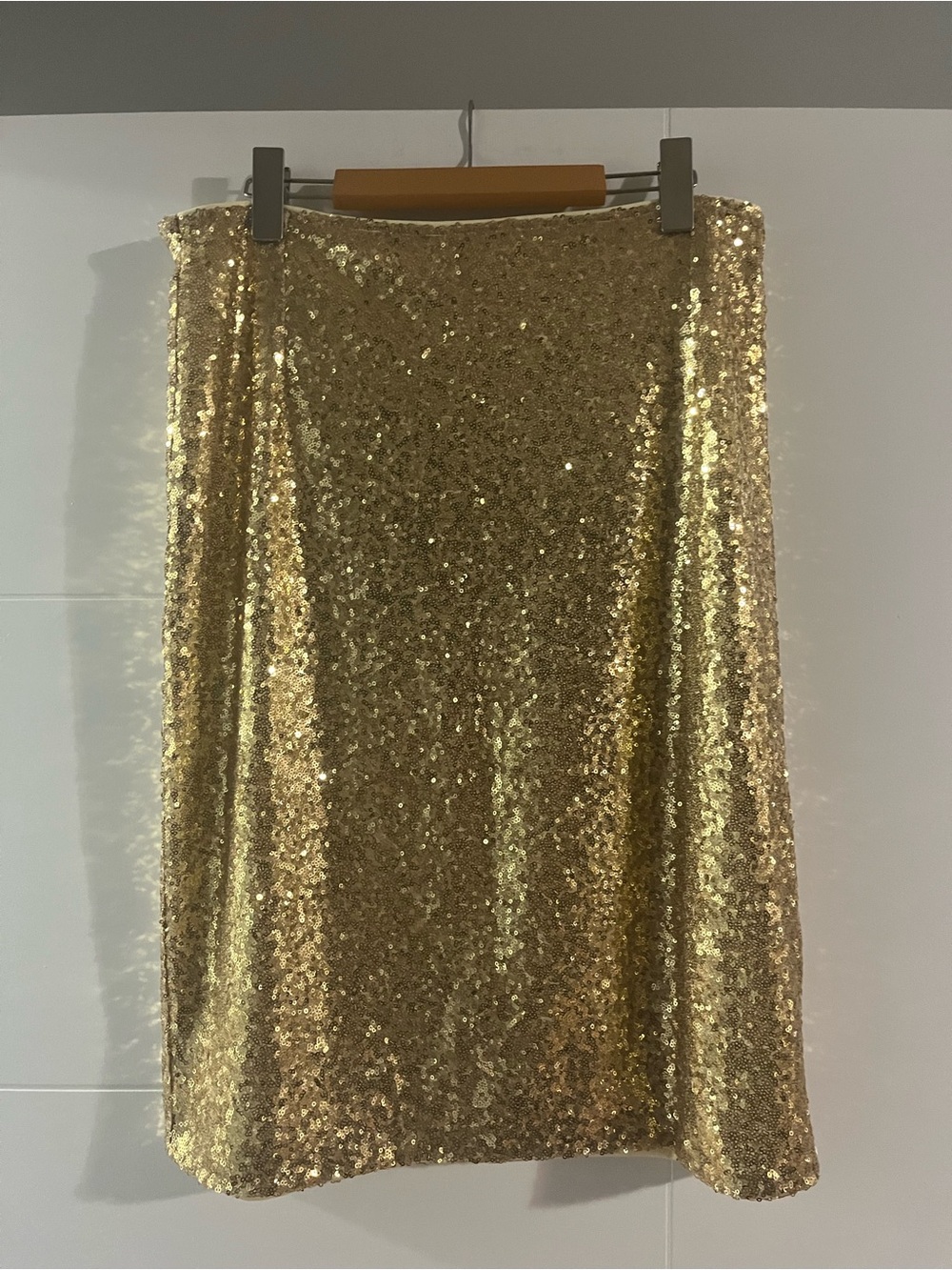 Gold Sequin Midi Skirt - Women's
